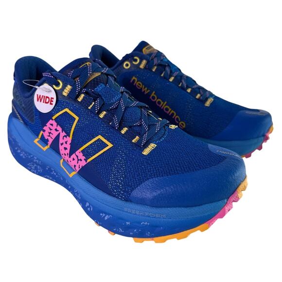 New Balance Fresh Foam X More Trail v2 Running Shoe Women's 8 Wide Blue Apricot - Picture 1 of 11